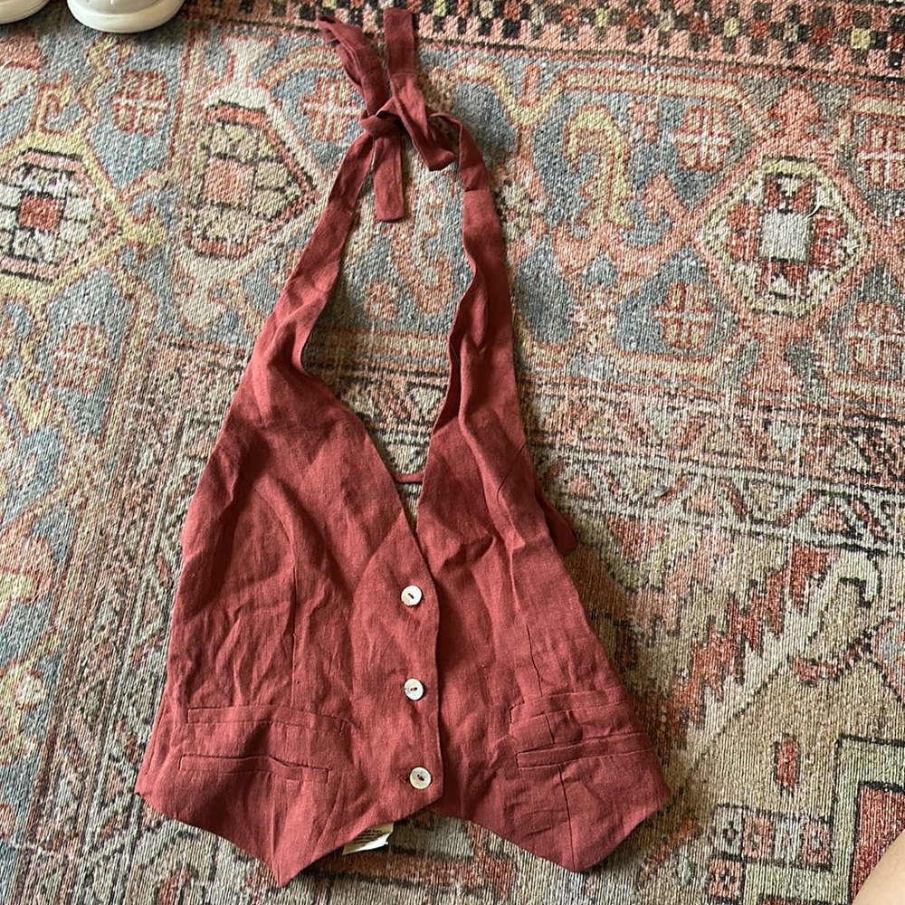 VRG GRL linen halter vest